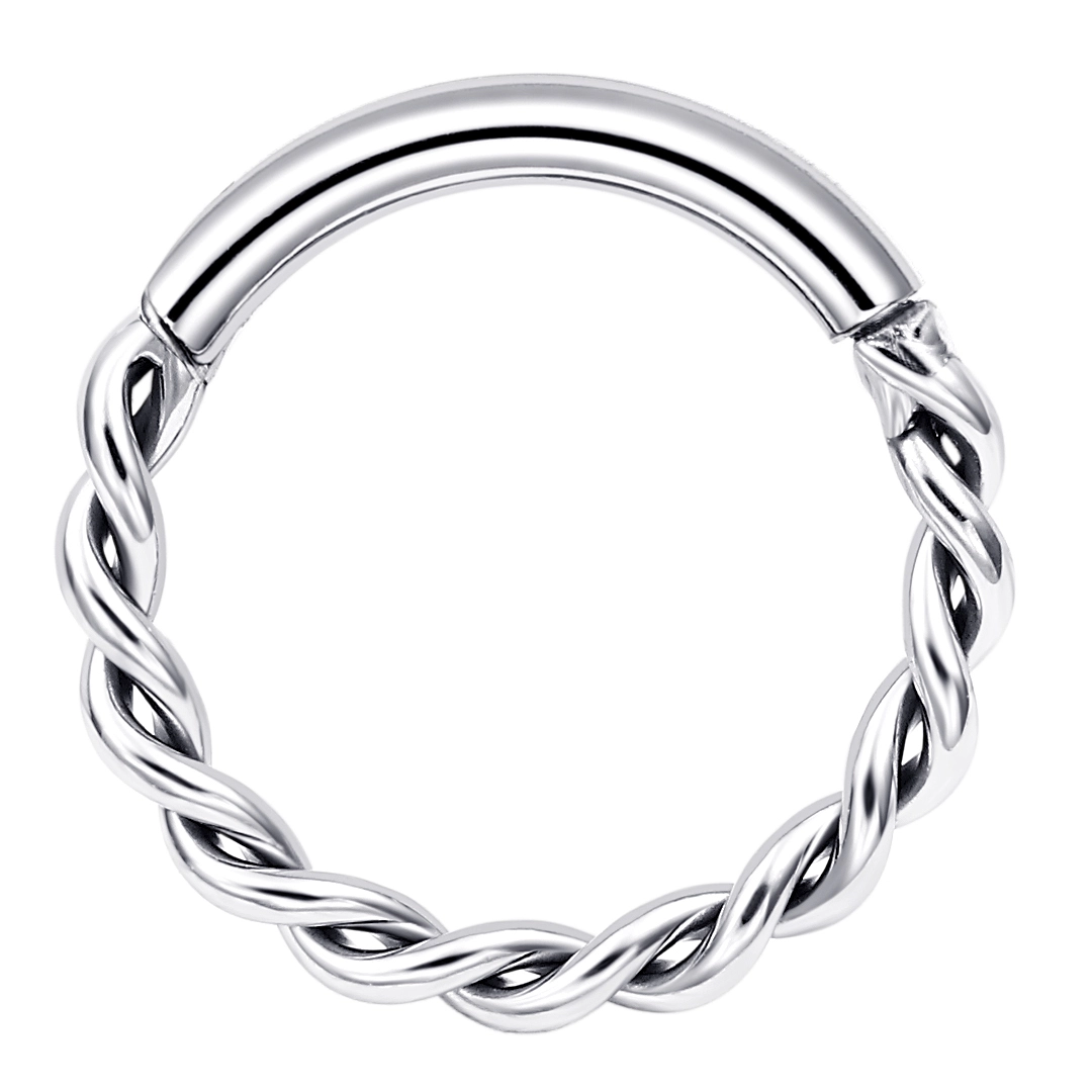 Eternal Metal Twisted Hoop Lip&ear Piercing Navel&nose Hinged Segment Clicker Ring Astm F136 Implant Grade Piercing Body Jewelry 1