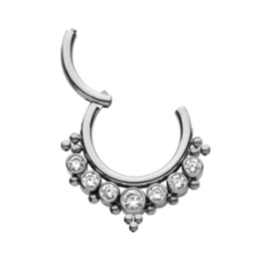 Eternal Astm F136 Titanium Cz Cluster Hinged Segment Pierccing 1