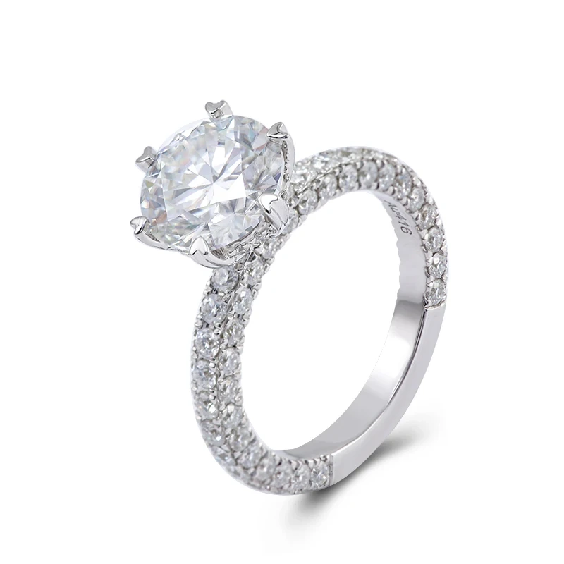 Provence Jewelry 10K 14k 18k Rings Bold 1 قيراط مستديرون من الحجر نساء الرجال حقيبة هدية Moissanite Party White Party 1