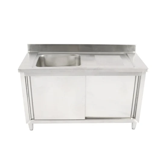 Commercial Stainless Steel Cabinets with Sink Cabinet Rubbish Bin Work Table Kitchen Accessories 1