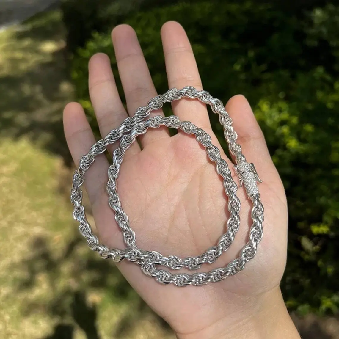 Cadena de eslabones cubanos chapada en oro de 10 quilates con diamantes de moissanita y joyería de hip hop de Provenza 1