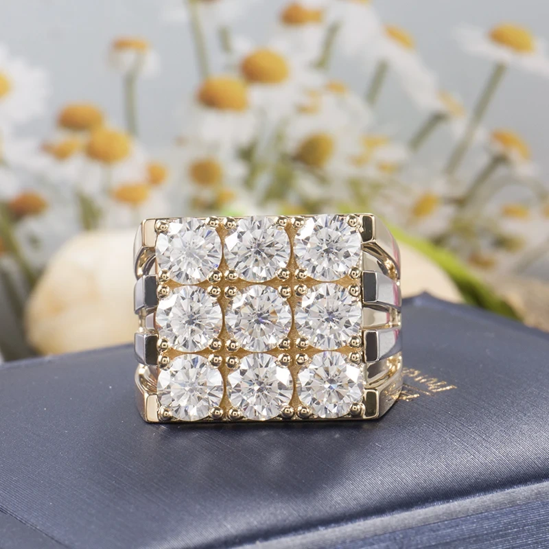 Vvs Iced Out Moissanite Diamond Ring Pass Diamond Test Gra Certified 18k 14k 10k Gold Fine Jewelry Rings For Men Women1 1