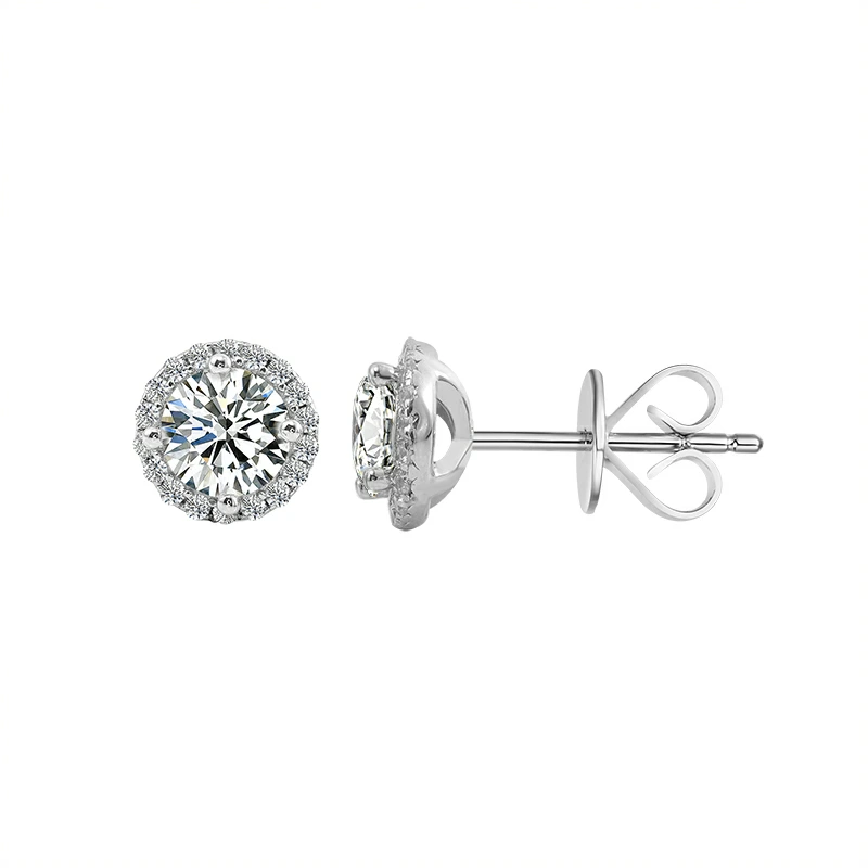 0,5 Karat Runde Brilliant Cut Def Farbe VVS1 Echte Moissanitohrringe 925 Sterling Silber Classic Gemstones Geeignet für Wome 1