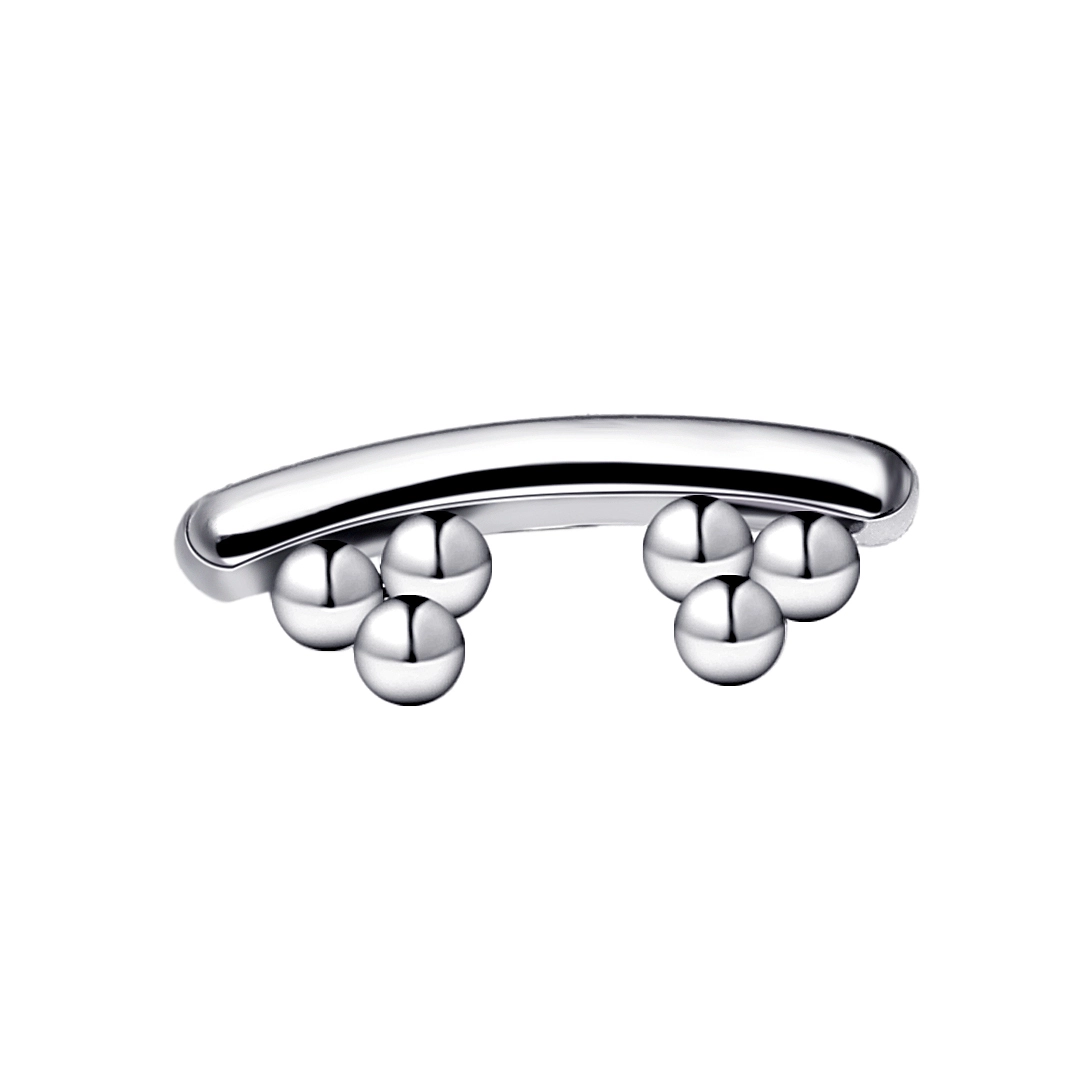 Eternal Metal Astm F136 Titanium 3 Balls Internally Threaded Labret Top Piercing Jewelry Earrings Stud 1