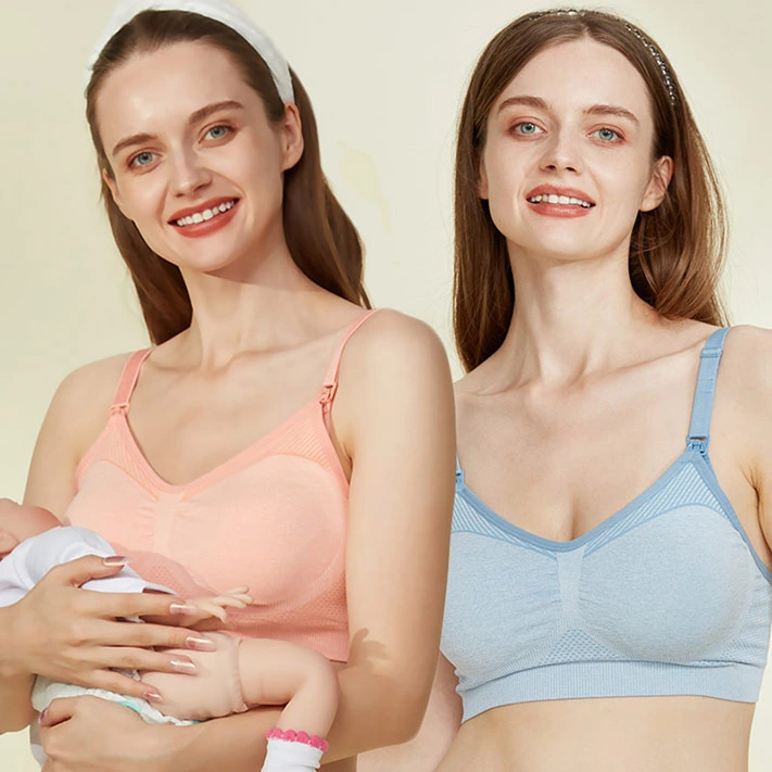 Dropshipping Comfortable Maternity Bras Seamless Nursing Breast Feeding Bra With Adjusted-straps 1