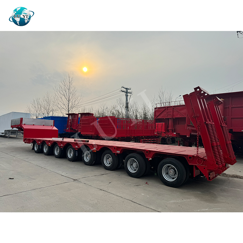 Remolque extensible de 8-Axle 100T Lowbed con la suspensión del aire 5