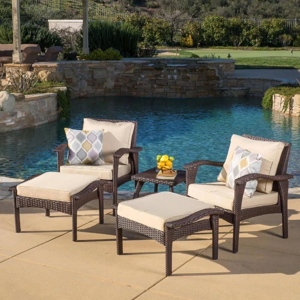 Terrace Armchair And Coffee Table Patio Lounge Chair Outdoor Conversation Set Rattan Furniture Wicker Garden Bistro Set 1