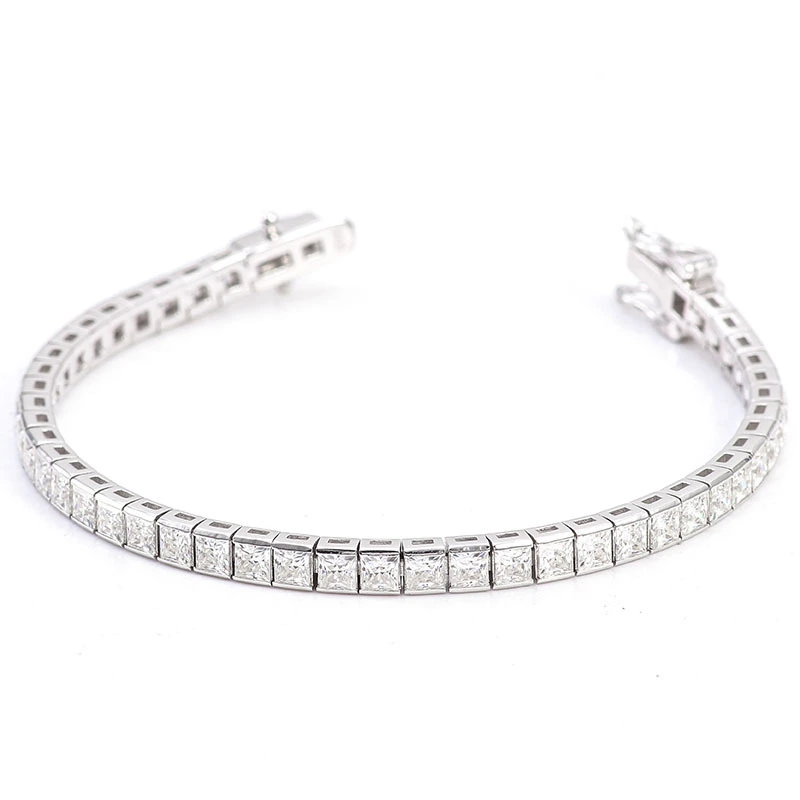 Heißer Verkauf 925 Silber Naturstein anpassen Schmuck Armband Einstellbare farbenfrohe Moissanit -Tennisarmbänder für Frauen 1