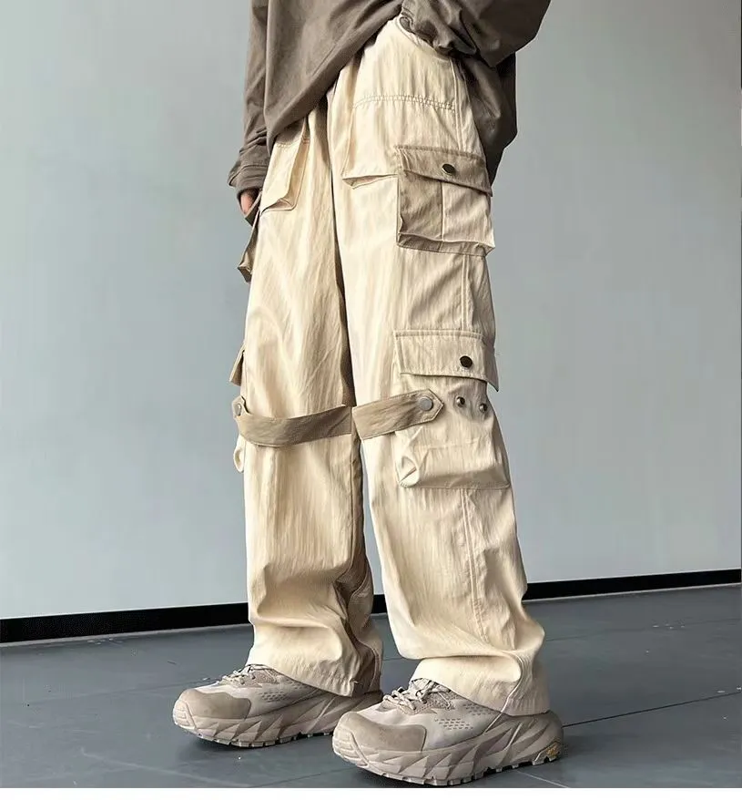 Men's Custom Nylon Jogging Cargo Trousers Multi Pocket Jersey Cargo Pants For Men 1