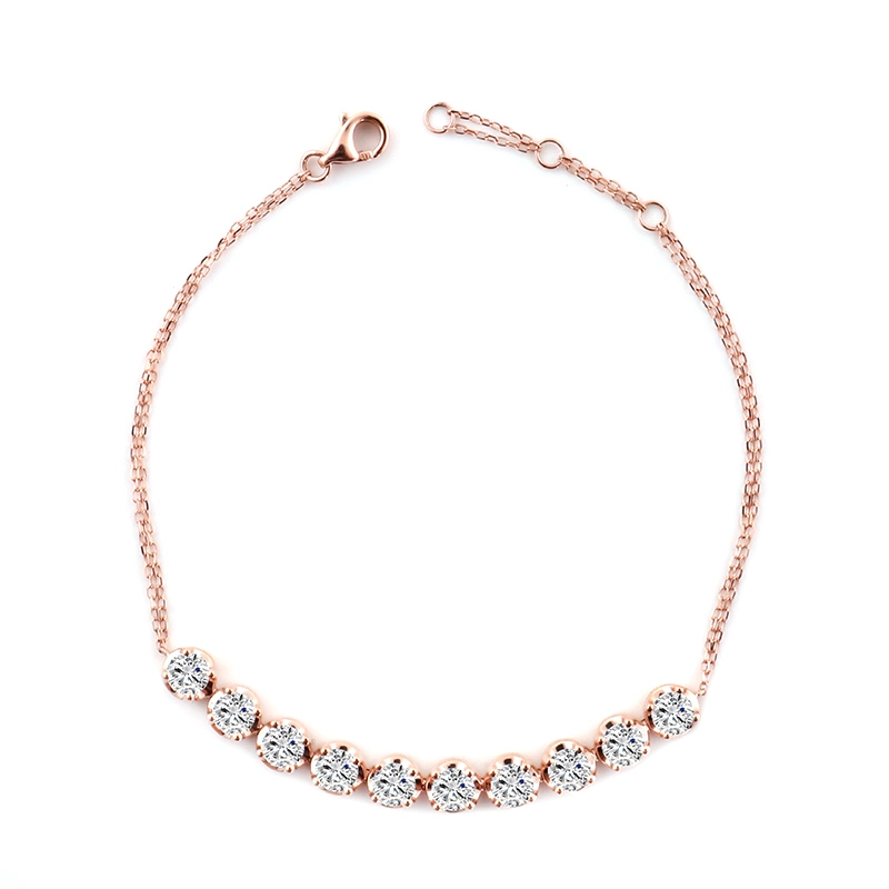 Luxury Hot Sale 14k Yellow Gold 5mm Round Shape Edf Vs Diamond Tennis Bracelet Women Lab Grown Diamond Tennis Bracelet 1