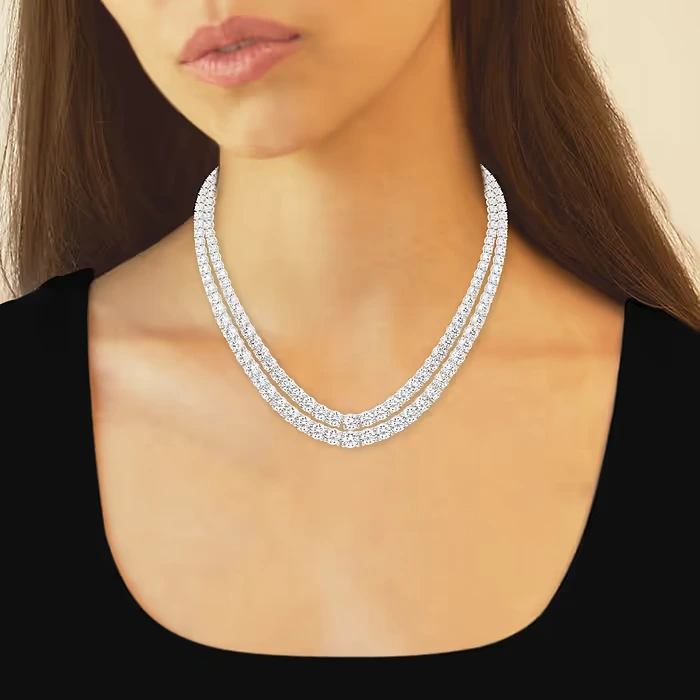 Collier de tennis à double rang 1