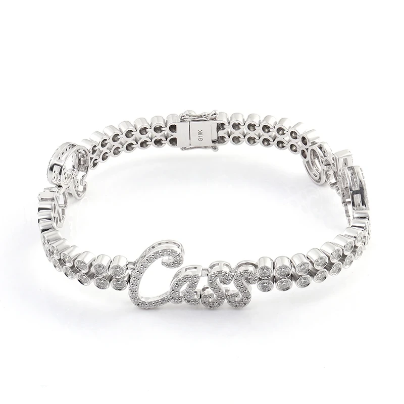 Provence New Mode Hip Hop Armbänder Diamantperlen Charme 18k Moissanite Runde Schnitt für Männer 1