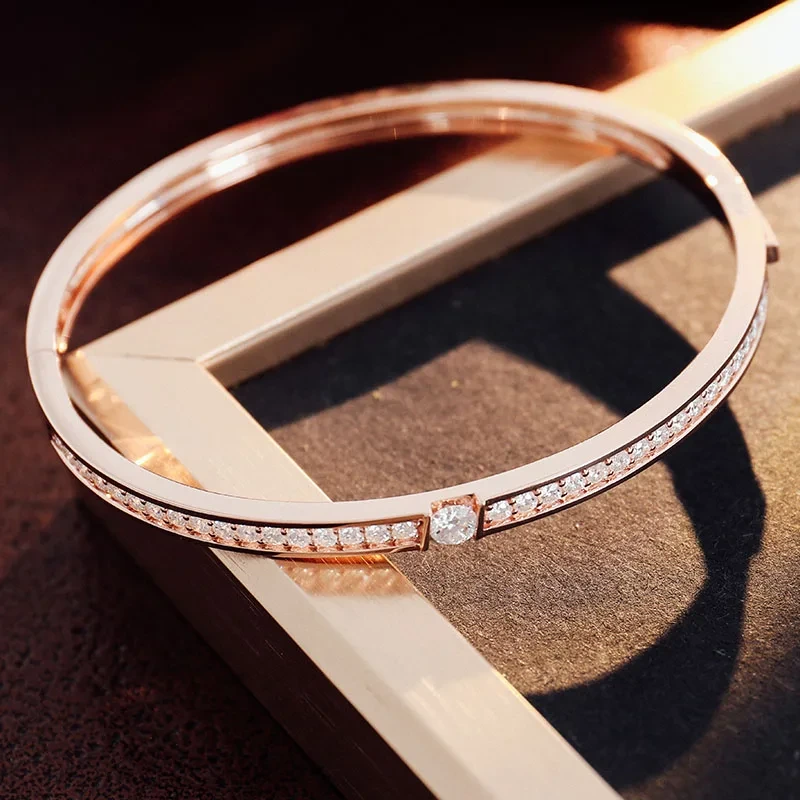 Provence Custom 925 Silver Silver Rose Gold plaqué Moisanite Bracelet Bracelet Bijoux mode 1