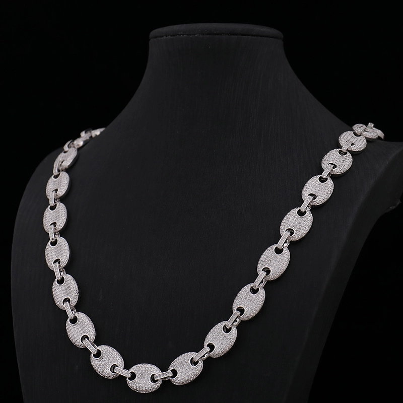 New Product Ideas 18k White Gold Plating Iced Out Moissanite Cuban Link Chain Wholesale For Party 1
