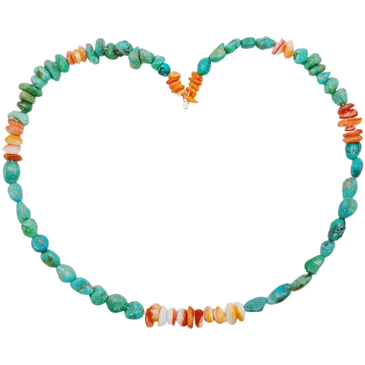 Natural Turquoise And Spiny Oyster Free-ahpe And Roundle Gemstone Beads Summer Necklace Choice As Surprising 1