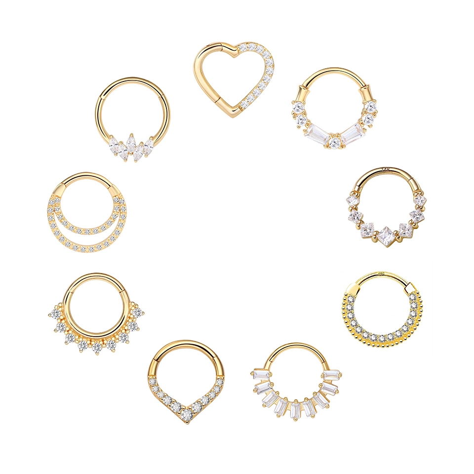 Eternal Metal 14k Body Jewelry Piercing Jewelry Segment Ring Hing Clicker Ring Ear Piercings 1