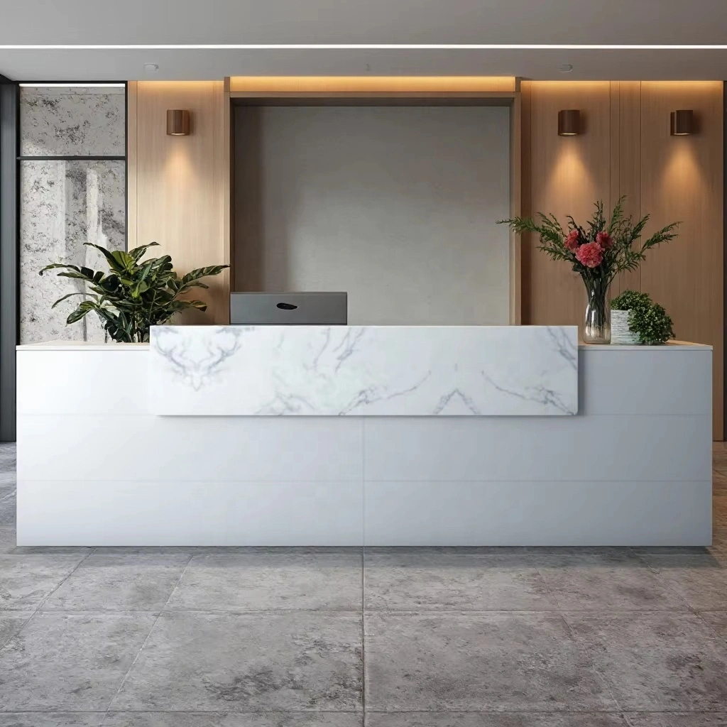 Hot Sale Stylish Wood Reception Desk Perfect for Various Settings| LS Furniture 1