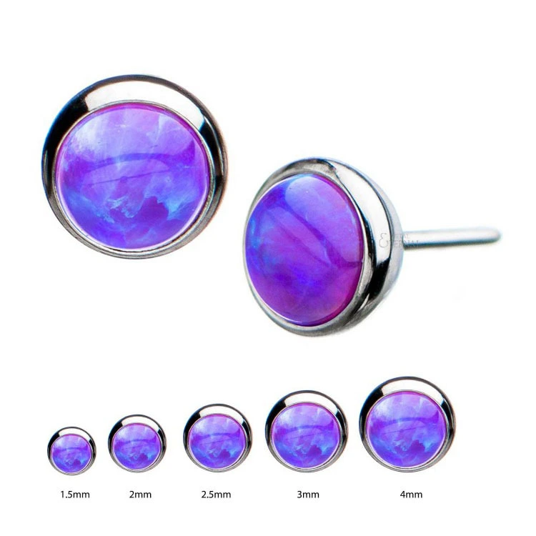 Eternal Metal Astm F136 Titanium Threadless Opal Front Facing Tops Ends Body Jewelry 1