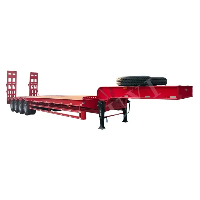 4 essieux remorque à plat hydrauliclow personnalisable 60 tonnes 60 tonnes 1