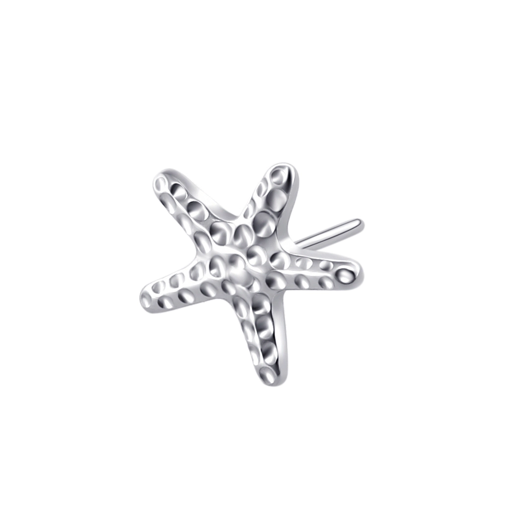 Eternal Metal Astm F136 Titanium Seastar Shaped Hammered Threadless Ends Titanio Piercing Titanium Piercing Jewelry 1