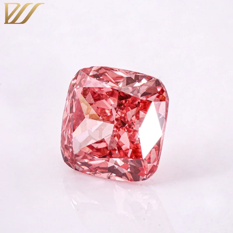New Arrival China Lab Grown Diamond Pink Color Cushion Brilliant Cut Cvd Diamond In Stock 1