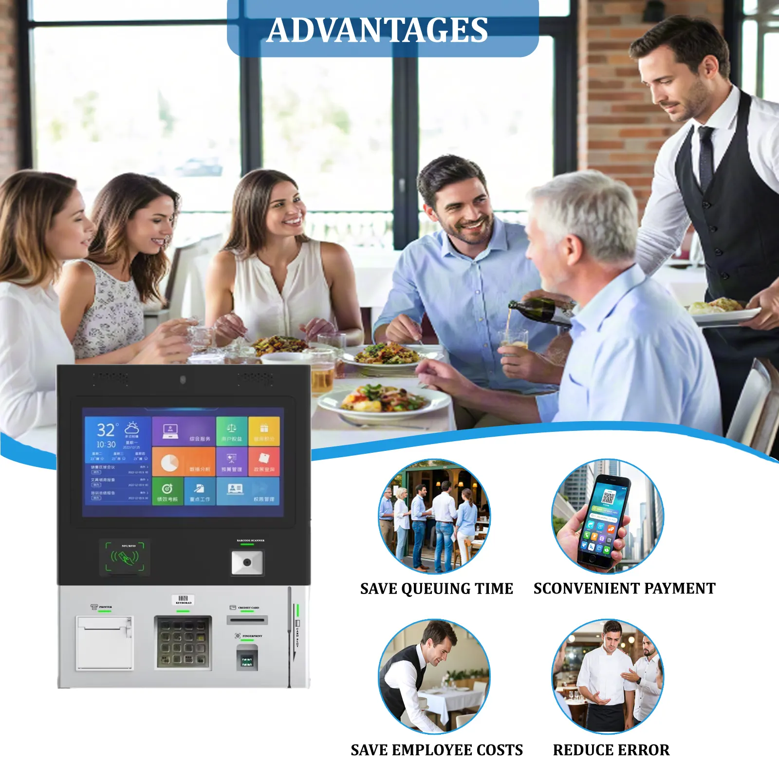 Kiosk Hotel Check in Windows Os Android - - E-Star 5