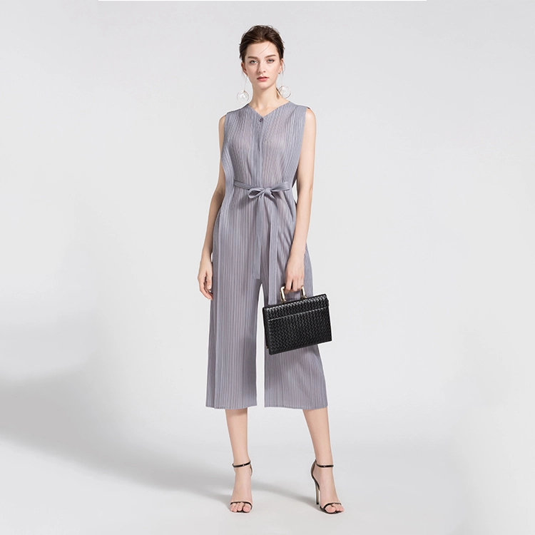 Fabricant de vêtements plissés, combinaison sans manches plissée pour femmes, vente en gros, nouvelle collection 1