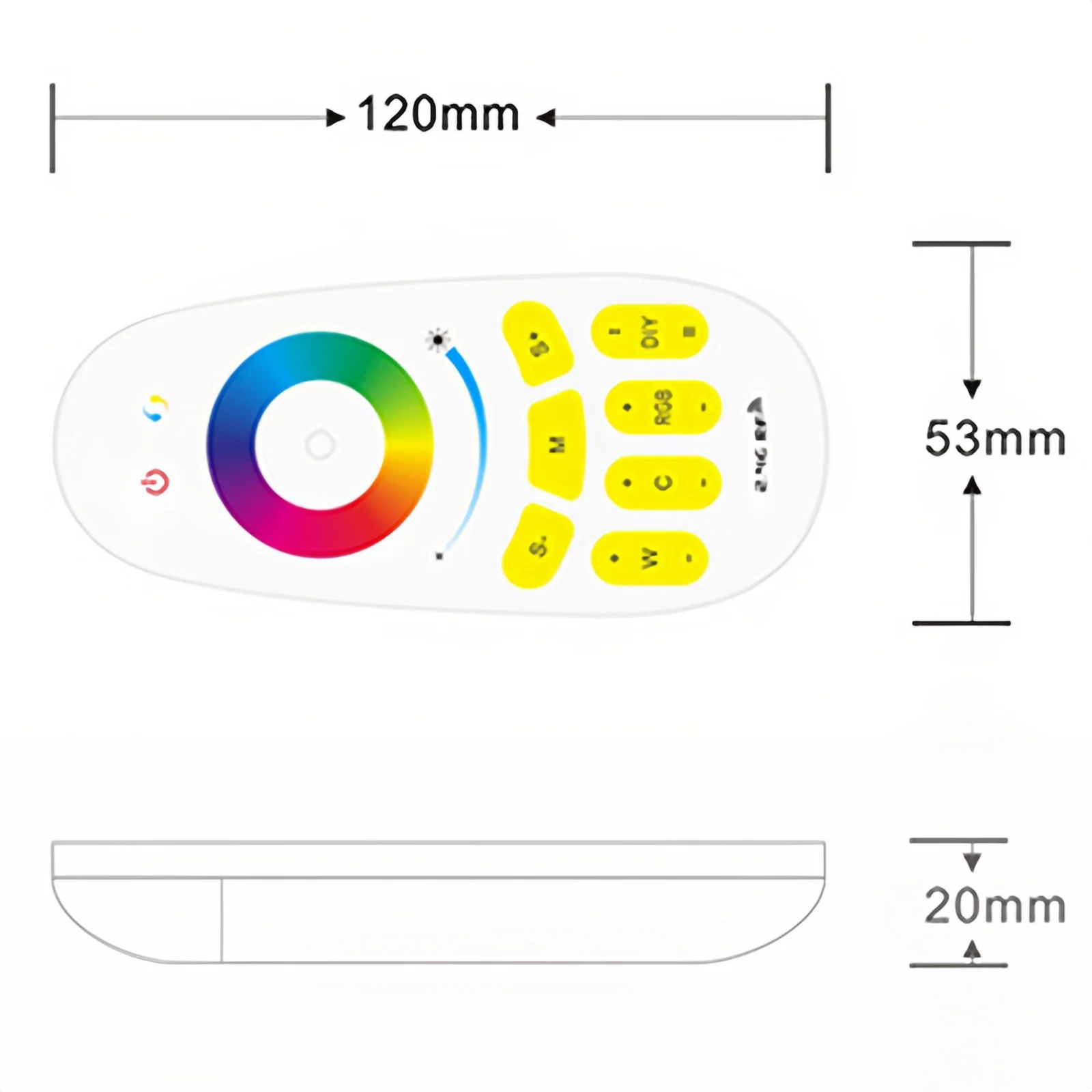 REMOT REMOT REMOT REMOT REMOT REMOT REMOT REMOT REMOT REMOTORER REMOT DÉTOCTRIOLER LED RVCW TOCH, Contrôle sans fil 2,4 g, DC 12-24V, MAX 6A par canal, sortie 360W / 720W, plage de 20 m, pile