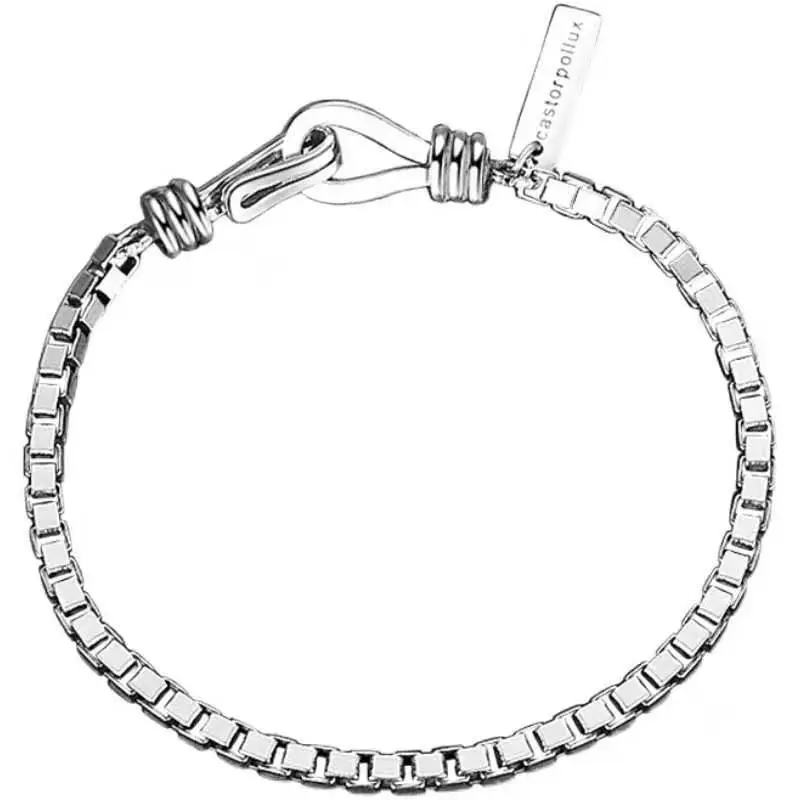 Wholesale Fashion Retro Cuban Chain Square Brand Pendants Bracelet Men's Fashion Bracelets 1