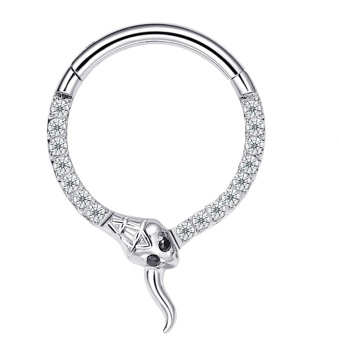 Eternal Metal Astm F136 Titanium Snake Hinged Segment Hoop Ring Piercing Jewelry 1