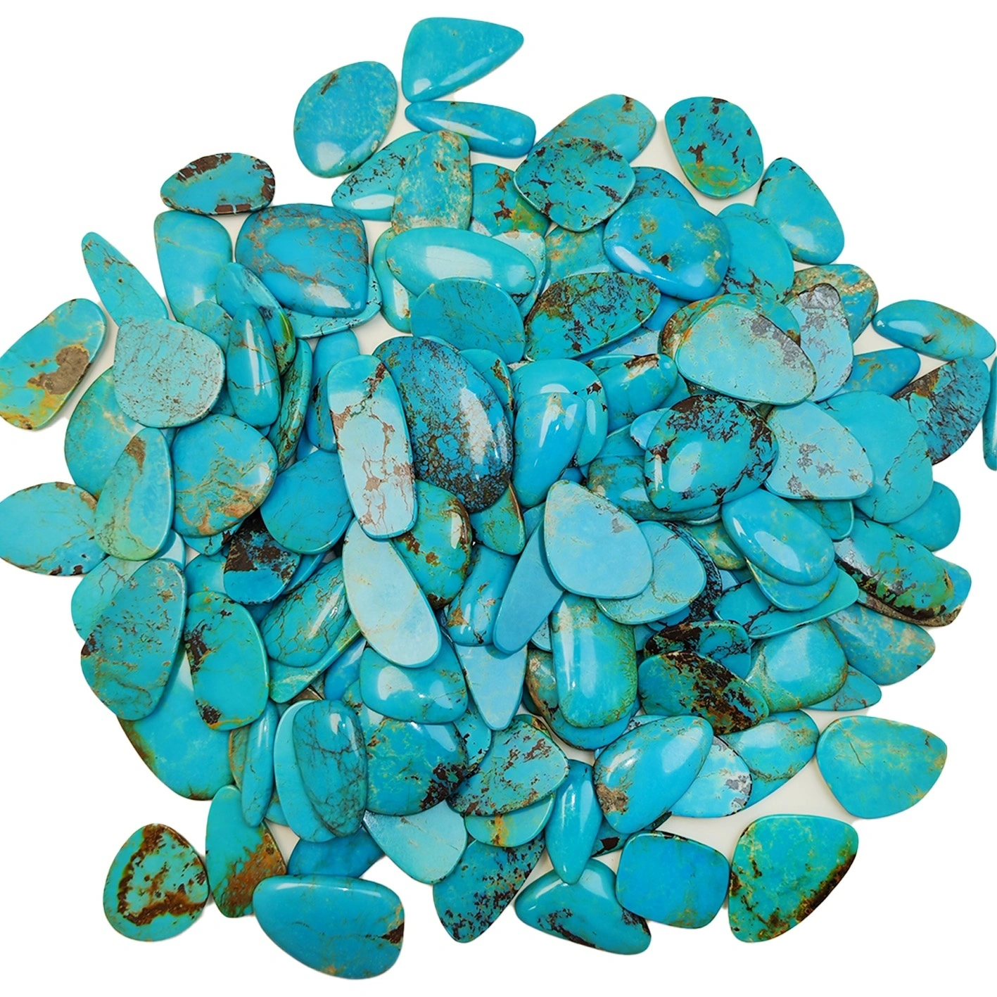 Natural Turquoise Color Blue Green Shape Free-shape Making Different Jewelry Simple Atmosphere Cabochon Healing Gemstone 1