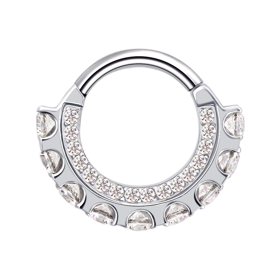 Eternal Metal Astm F136 Titanium Piercing Jewelry Cz Front And Side Facing Segment Clicker F136 Piercing 1