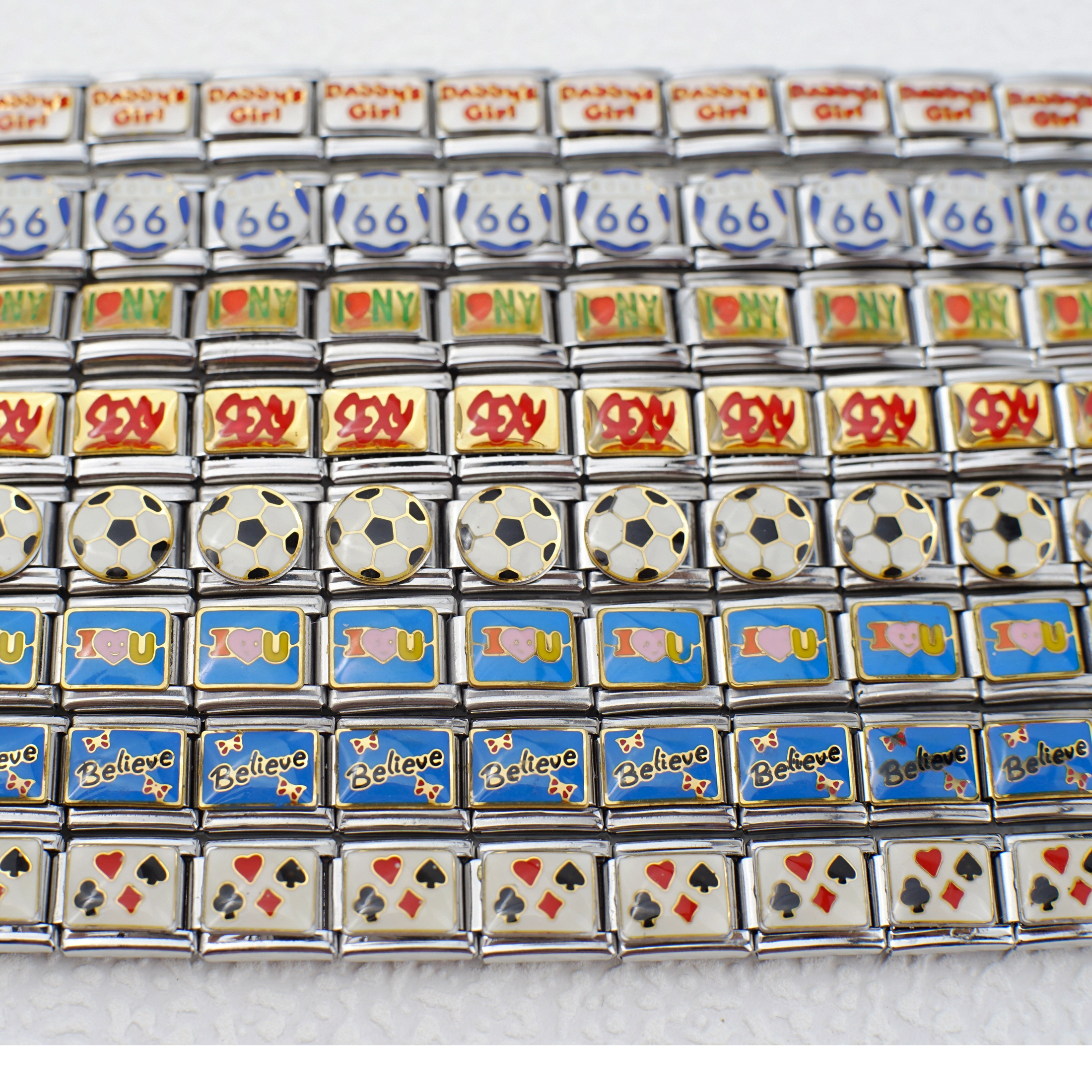2025 Diy Personalized Cute Daily Life 304 Stainless Steel Italian Charm Bracelet 9mm * 10mm Module 1