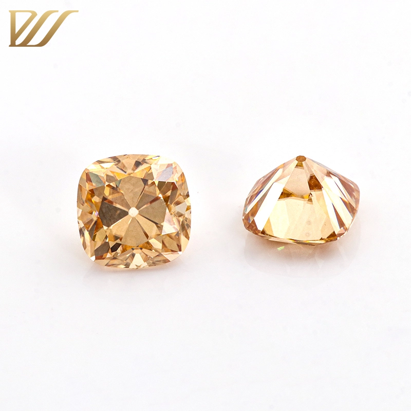 High Comment Online New Champagne Cushion Old Mine Cut 2ct Moissanite Stone For Ring Earring Bracelet Necklace 1