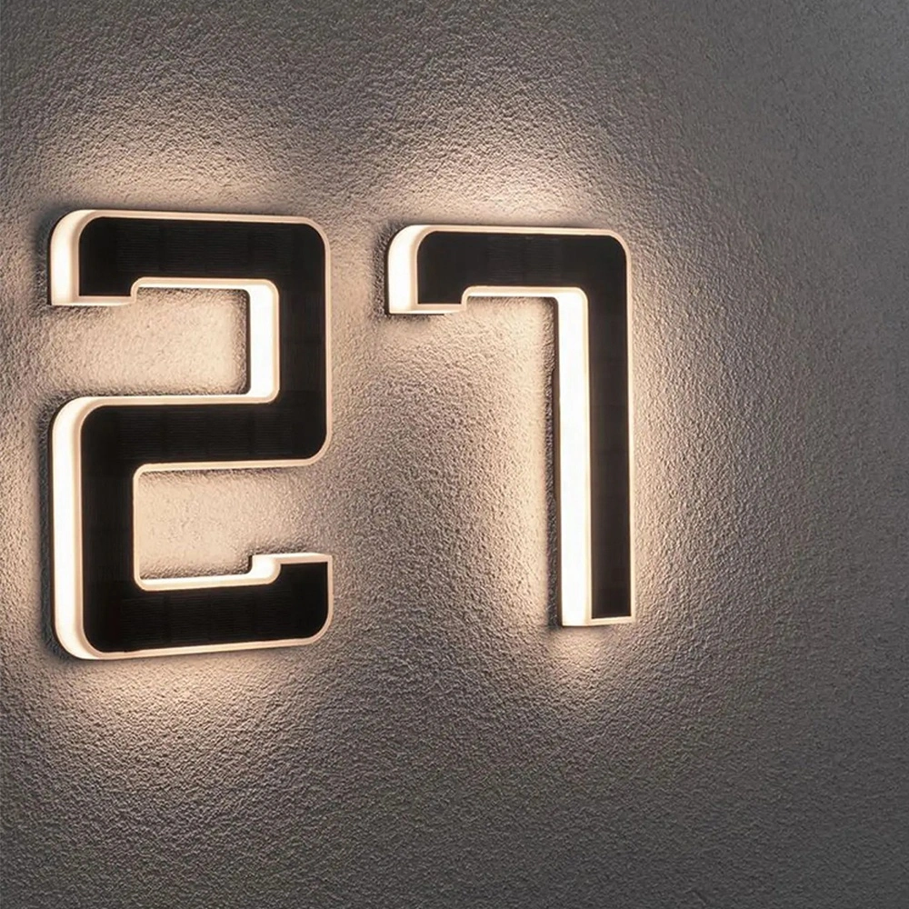 Custom Illuminated Acrylic LED House Number Sign 1