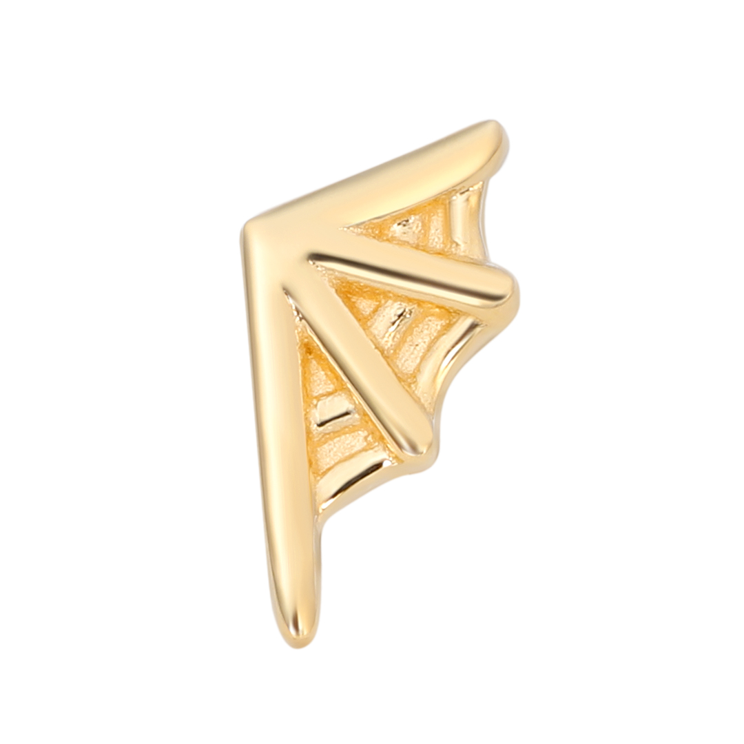 Eternal Metal 14k Solid Yellow Gold Spider Web Earring Piercing Labret<000000>cartilage Jewelry Threadless Push In Tops Ends 9