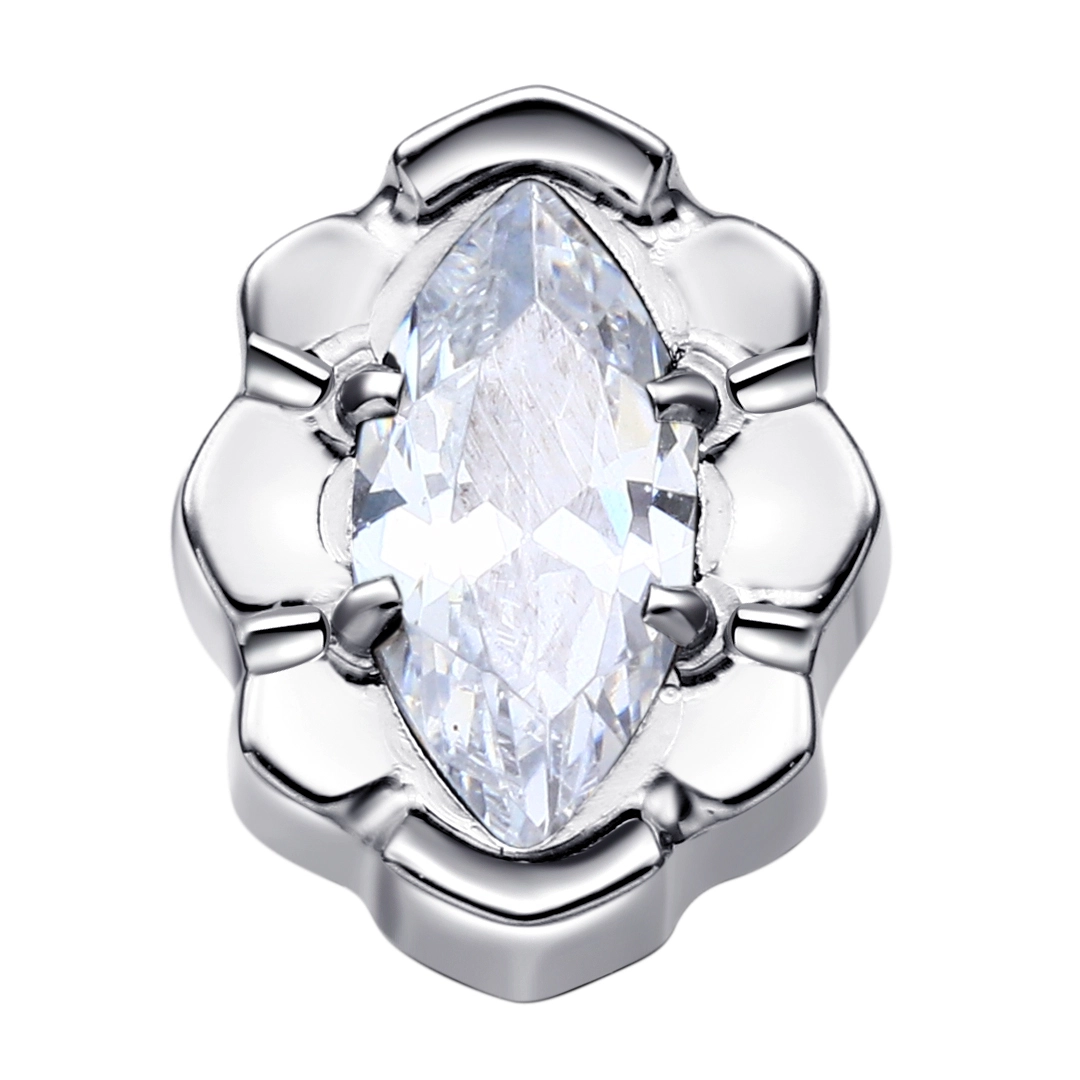Eternal Metal Astm F136 Titanium Internally Threaded Top With Zircon Flat Lobe Labret Piercing Jewelry2 1