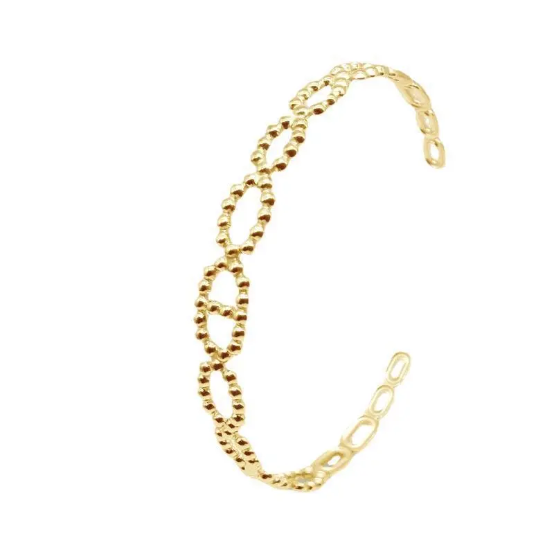 Manufacturers Wholesale Fashion Hollow Ball C-shaped Bangle Women's Luxury Gold-plated Jewelry 1