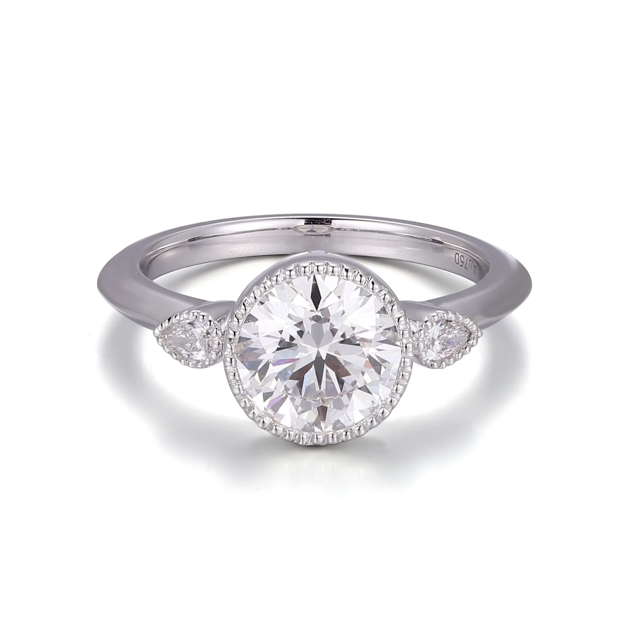 Bague de fiançailles en or solide diamant 14K 1