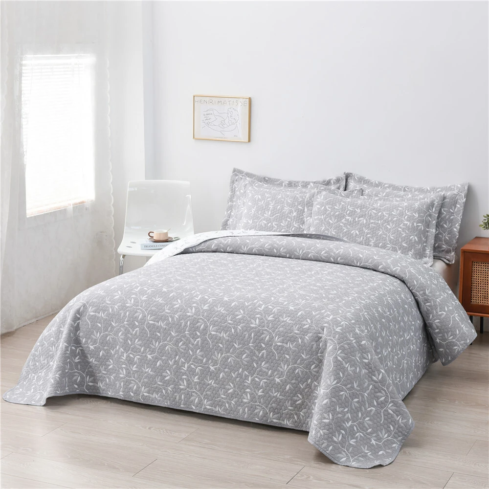 Tagesdecke, garngefärbt, Whispering Vines, 3-teiliges Quilt-Set 1