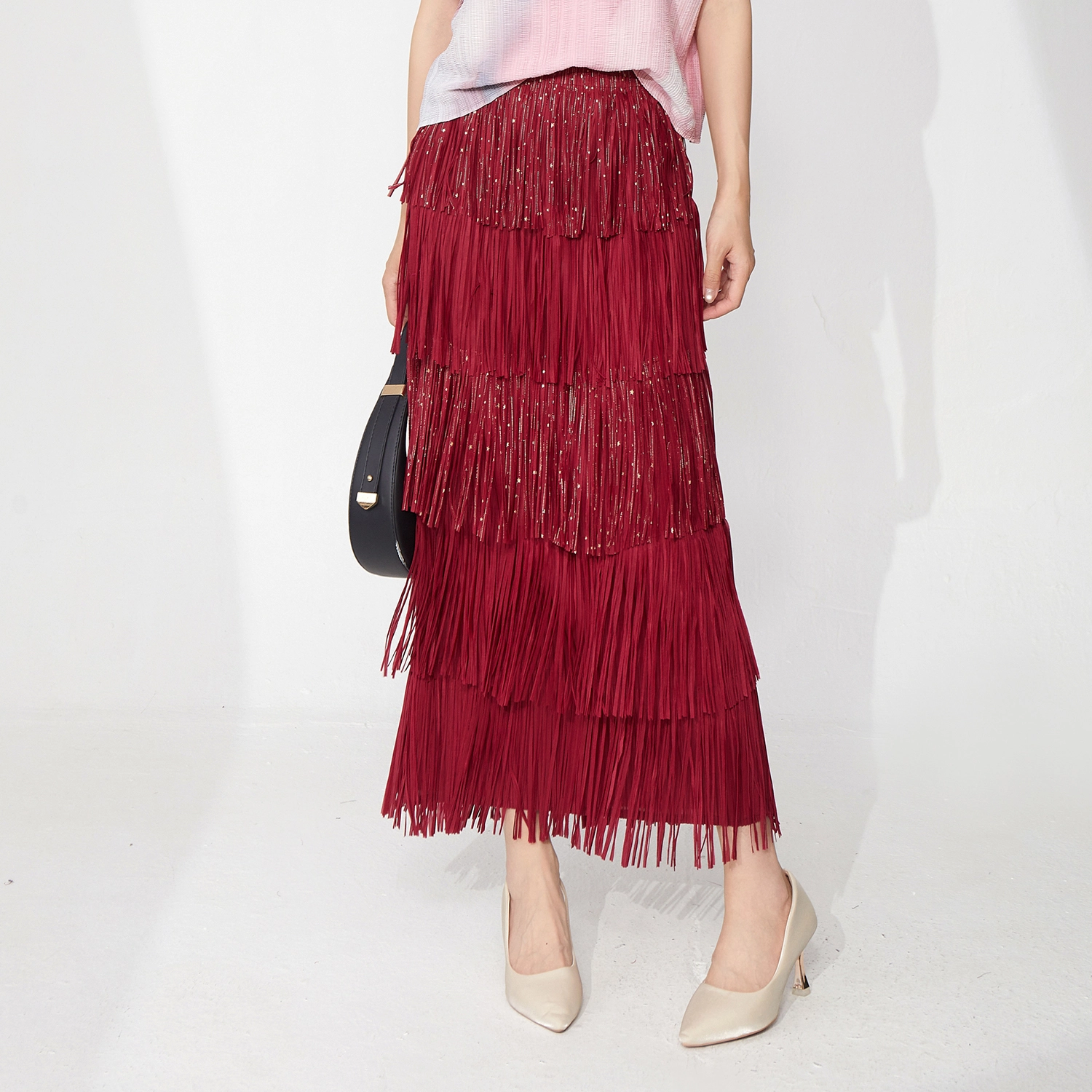 Direct From The Factory Women's Elegant Skirt Design High Quality Stretch Tassel Skirt Summer 1