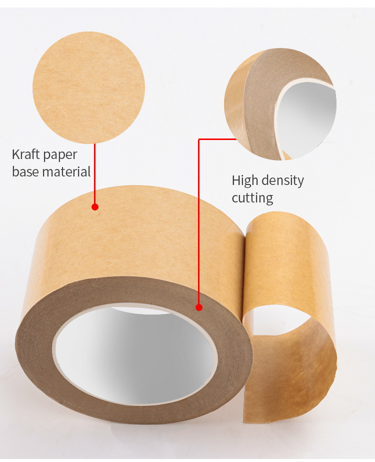 Hot sale Recyclable Kraft Paper Tape with Custom Logo, Eco-friendly Customized kraft Packaging Tape 3