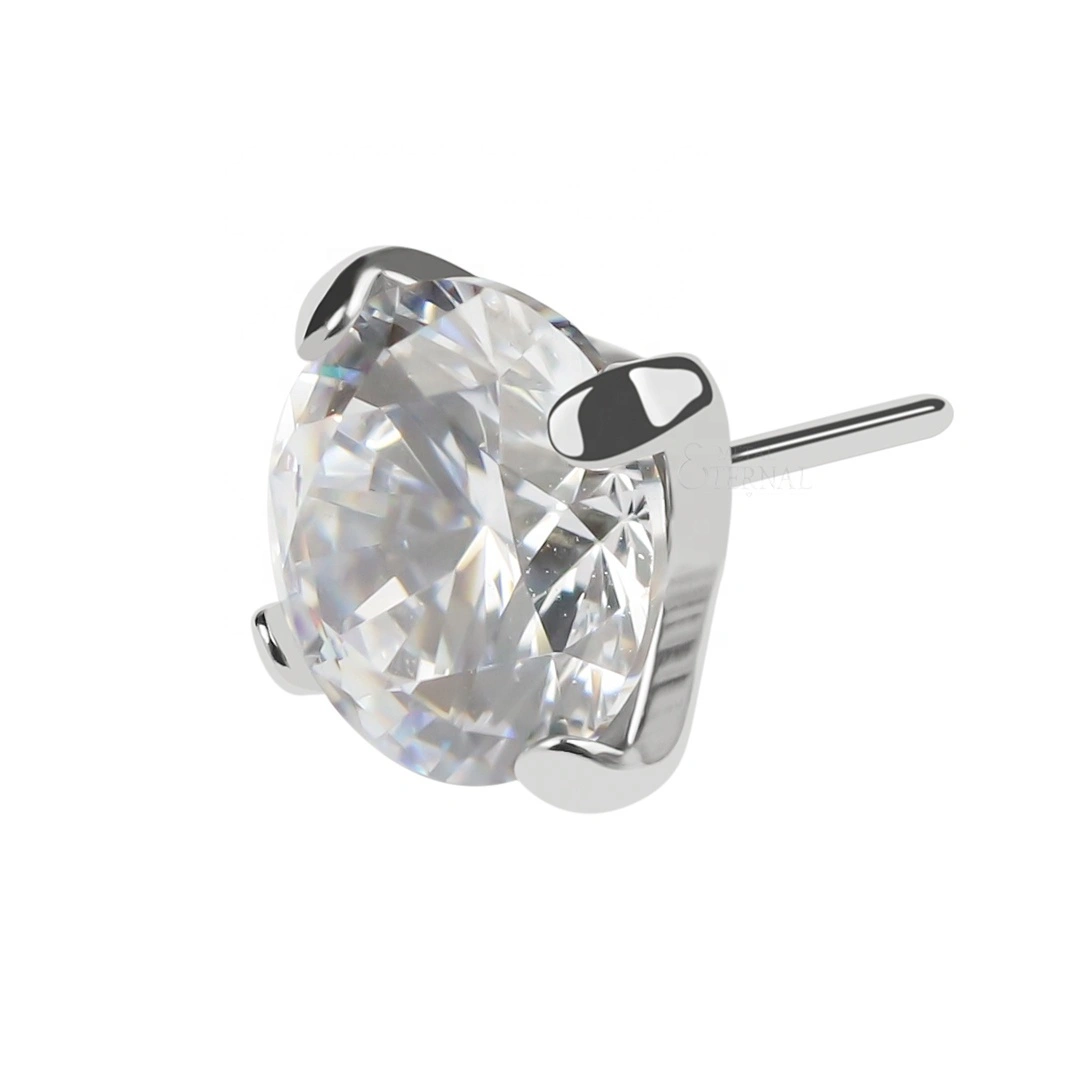 Eternal Metal Astm F136 Titanium Prong Cz Threadless Tops Piercing Jewelry 1
