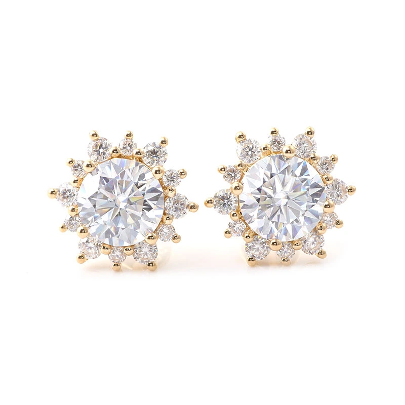 18K White Or Moisanite Engagement Luxury Mode or Fine Bijoux Solie Femmes Société Cadeau Gift Pass Diamond Tester Moules d'oreilles 1