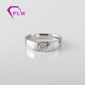 DESIGN CLASSIC STYLE SING POUR MEN SMELUX MISSANITE DIAMOND BAND BIELLIE DE doigt en or blanc 1
