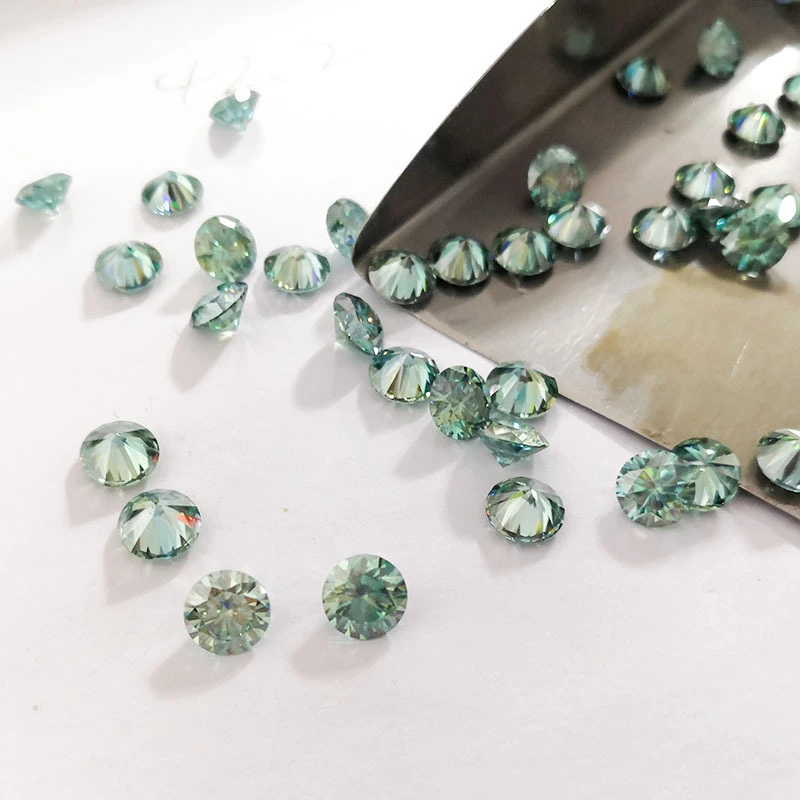 Colored fantaisie bleu vert couleur lâche diamants de Moissanite de 3 mm à 10 mm les flèches de coeurs ronds coupés pour les anneaux de tennis 1