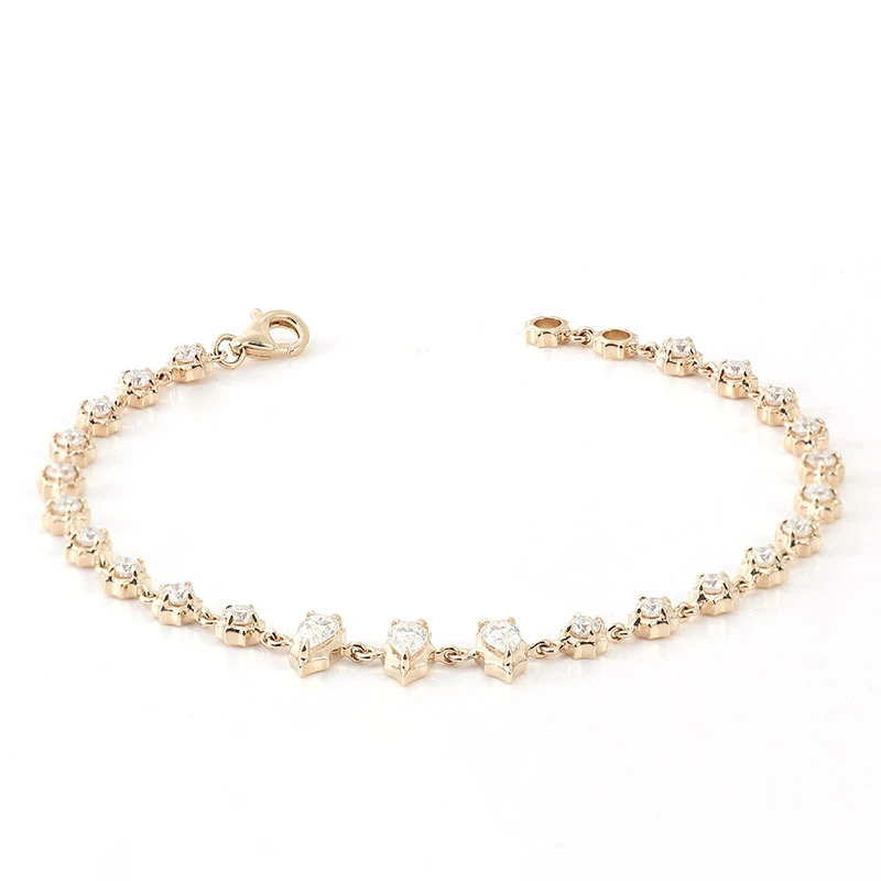 Mode 3mm Tennisarmband 3mm rund geschnitten Clear Moissanit 925 Silber Iced Women Juwely Hochwertiges Armband 1