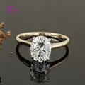 Dernier 14k / 18k jaune or ovale coupe Moisanite Engagement anneau de mariage Solitaire Femmes 1
