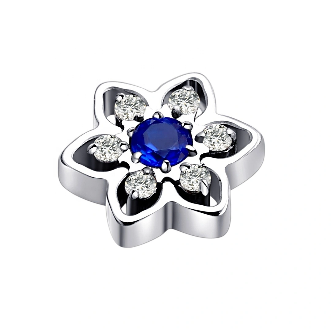 Eternal Metal Astm F136 Titanium Flower Shaped Threaded Tops Body Piercing Jewelry Wholesale 1