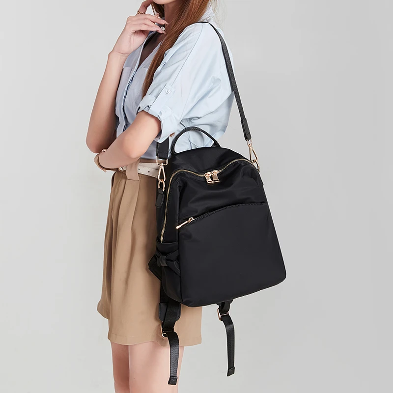 Custom Logo Outdoor Travel University Student Academy School Bag Fashion Simple Women Pu Waterproof Backpack 5